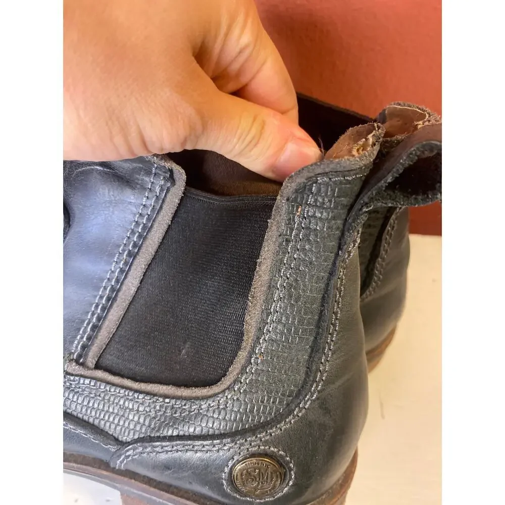Leather Gray Blue Steve Madden Men's Ankle Boots 8 D - Picture 5 of 7